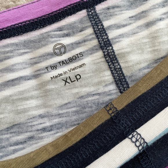 T by Talbots Purple Striped Long Sleeve Top, XL Petite, Athleisure Active Sporty - Picture 2 of 9